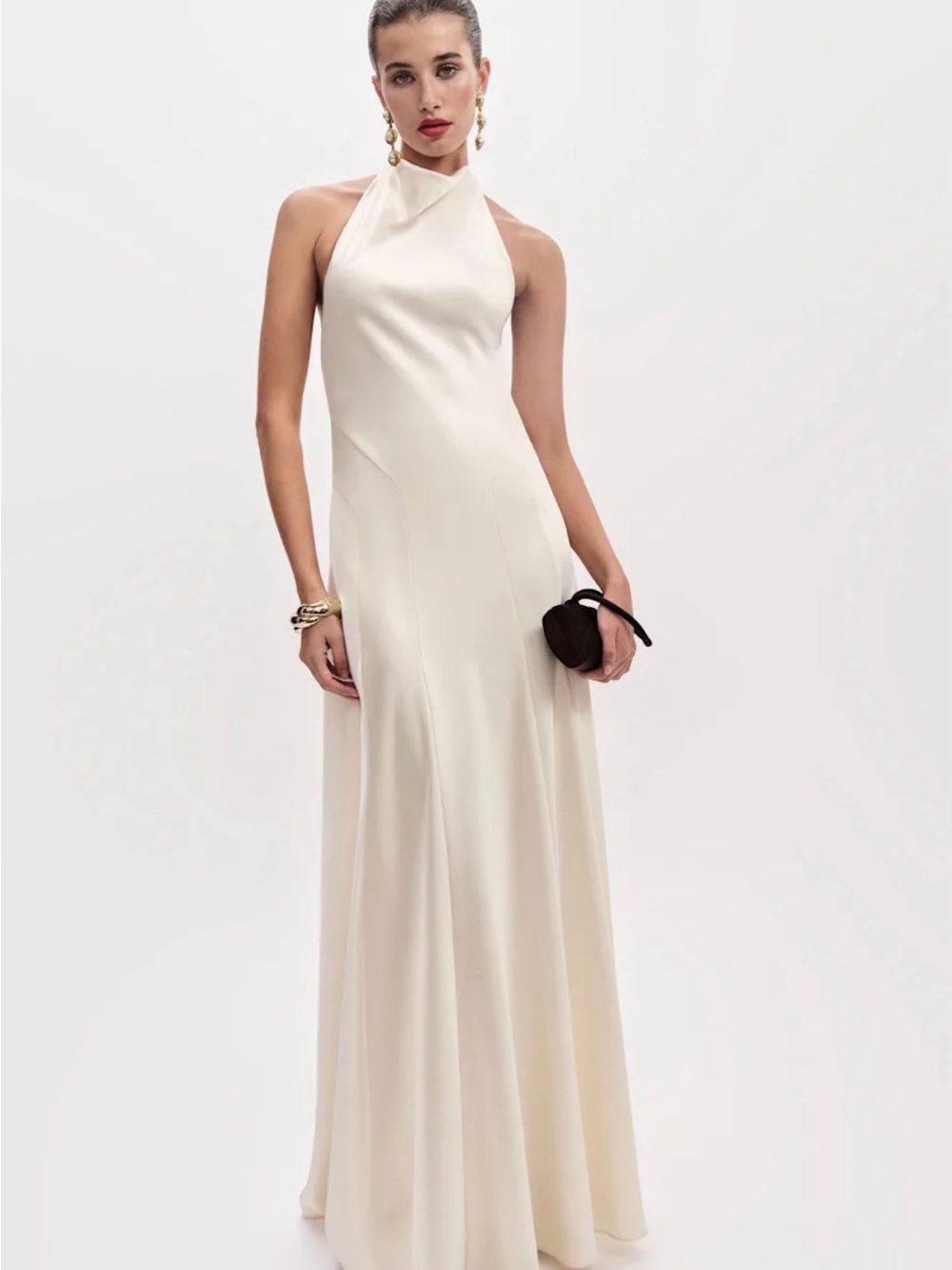 Reformation Cream Halter Bridal Gown